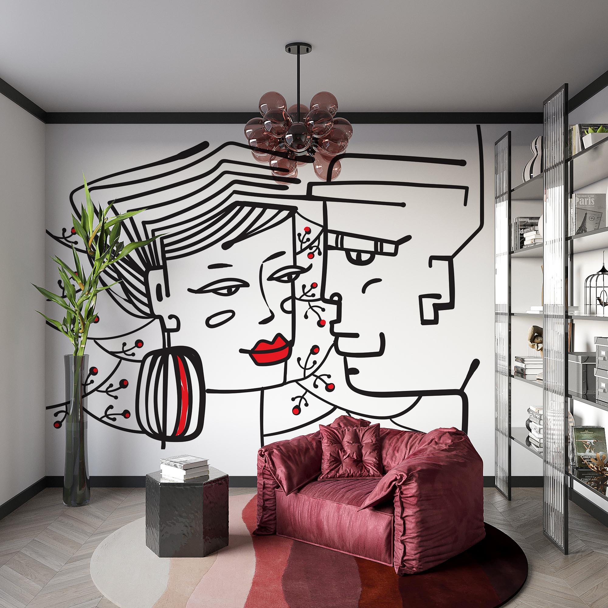 Tekening van een man en een vrouw