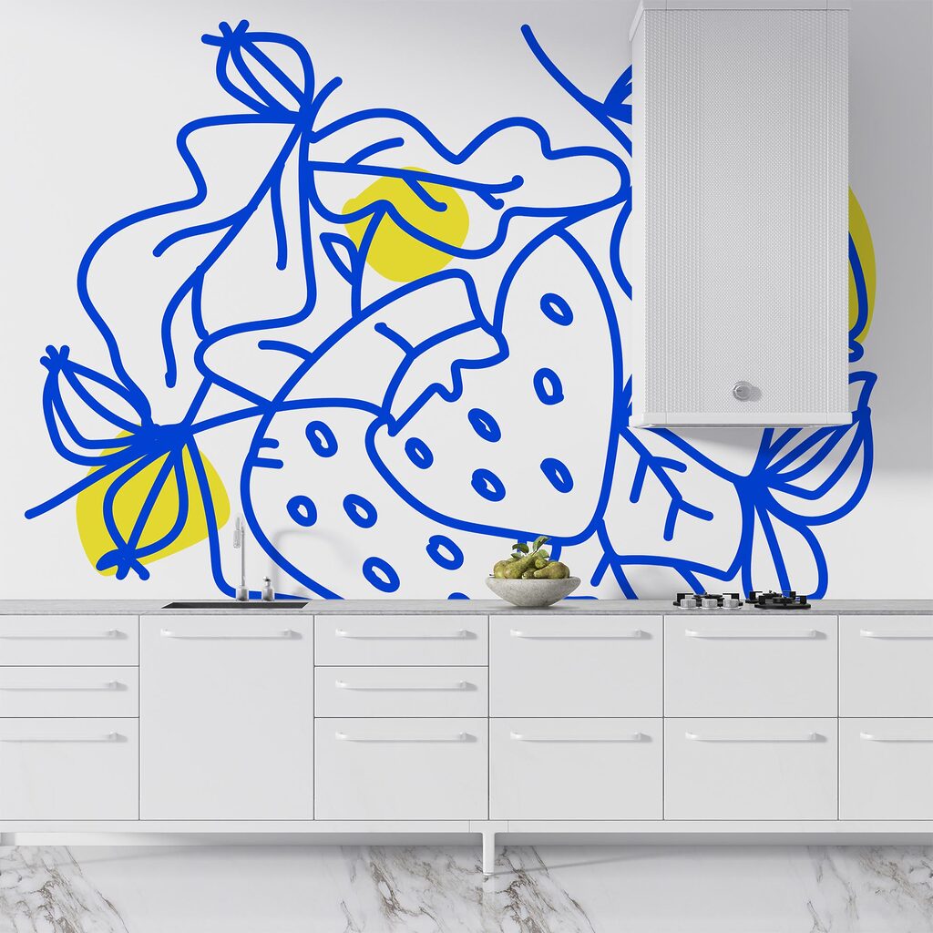 Tekening van vruchten en bladeren