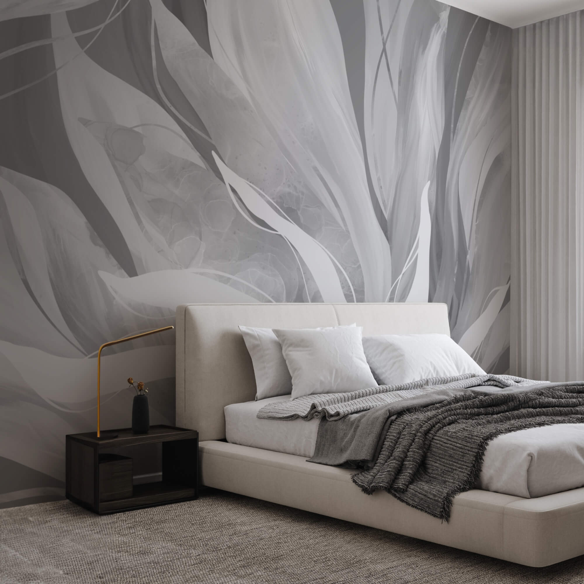 Fluisteringen van zachte, vloeiende vormen