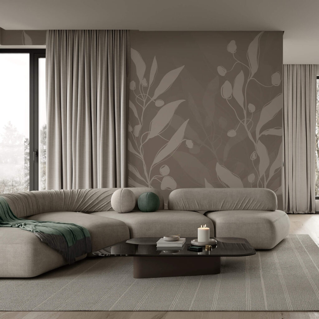 Zacht botanisch ontwerp op een neutrale achtergrond