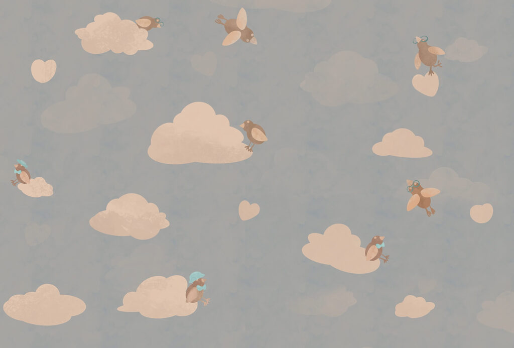 Patroon van vliegende vogels in de lucht Patroon van vliegende vogels in de lucht
