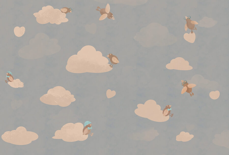 Patroon van vliegende vogels in de lucht Patroon van vliegende vogels in de lucht