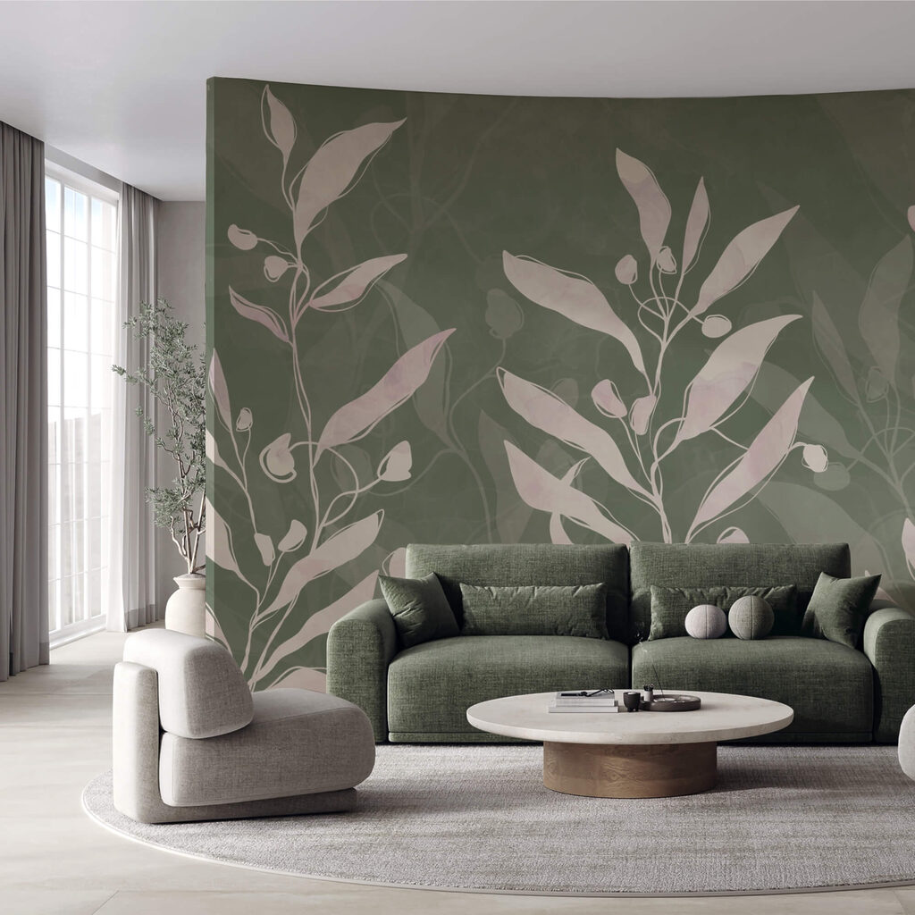 Delicate bladeren op een gedempte achtergrond