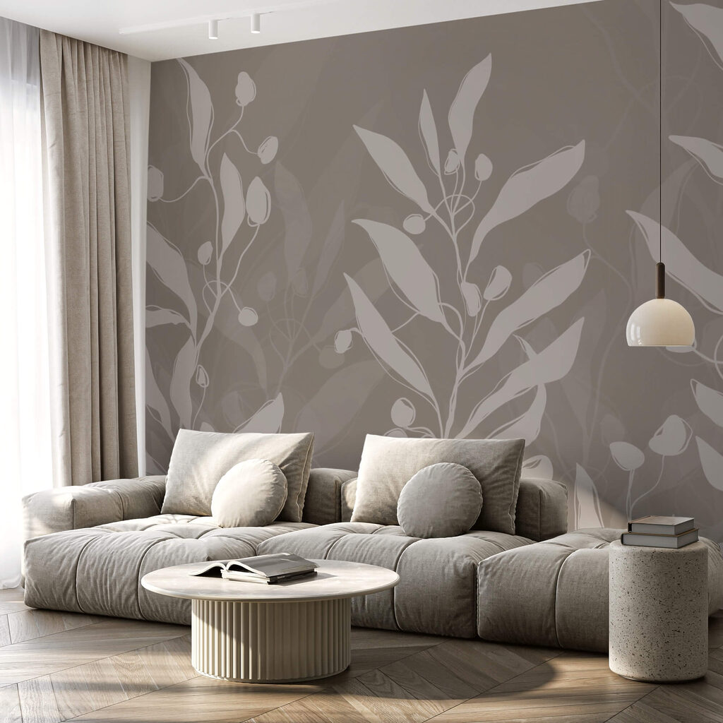 Zacht botanisch ontwerp op een neutrale achtergrond