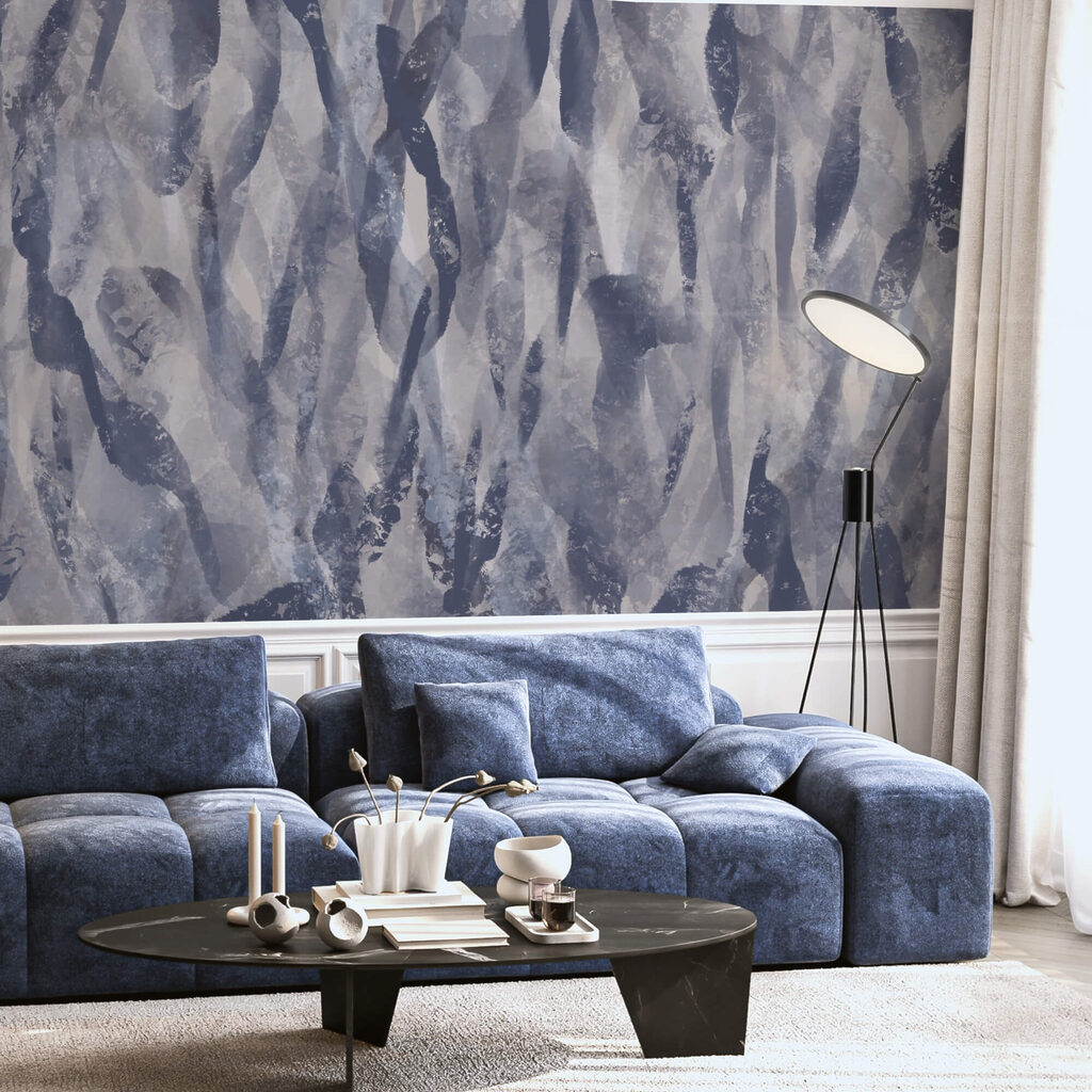 Vloeiende patronen in koele tinten