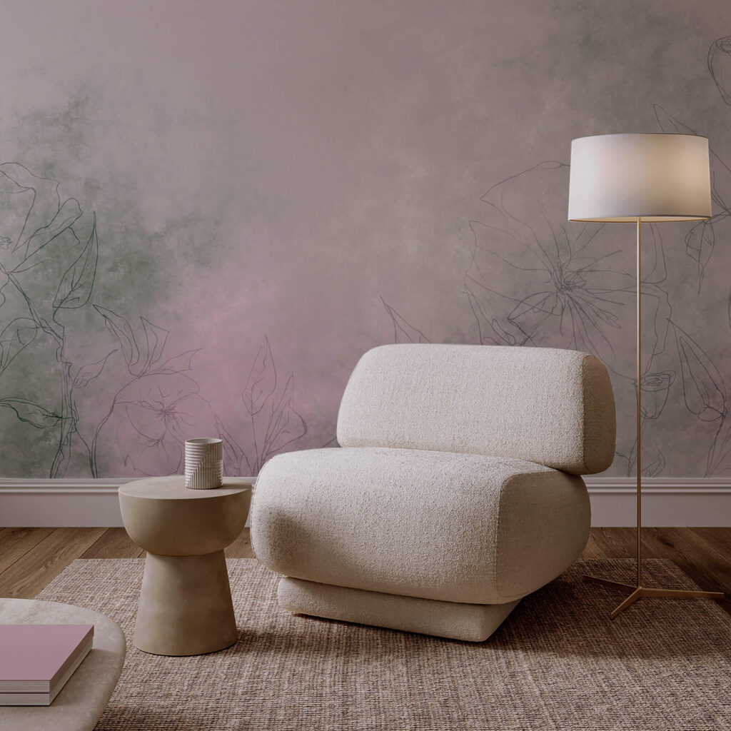 Tekening van bloemen op een wit oppervlak Tekening van bloemen op een wit oppervlak