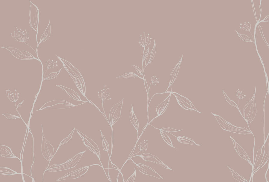 Delicate bladeren op zachte pastelkleurige achtergrond