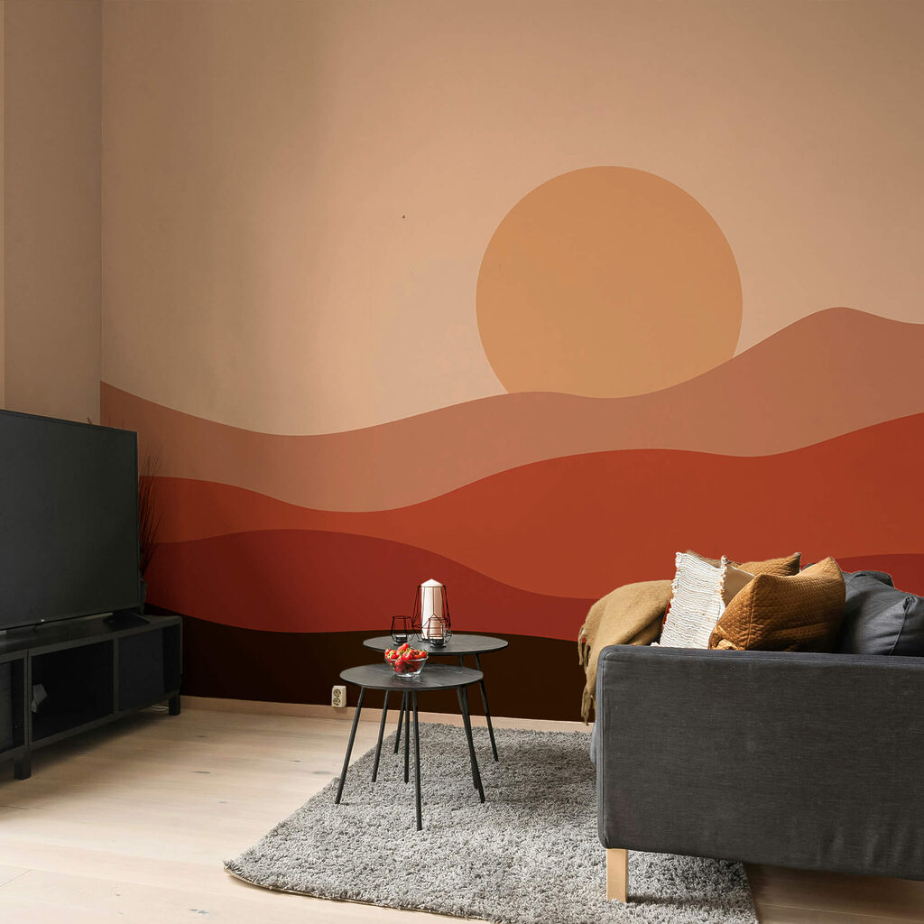 Zonsondergang boven een woestijn