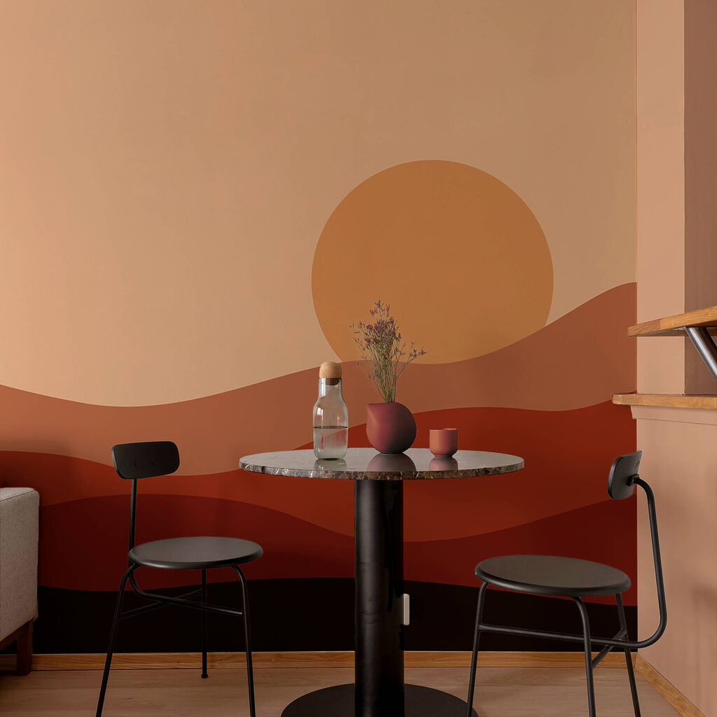 Zonsondergang boven een woestijn