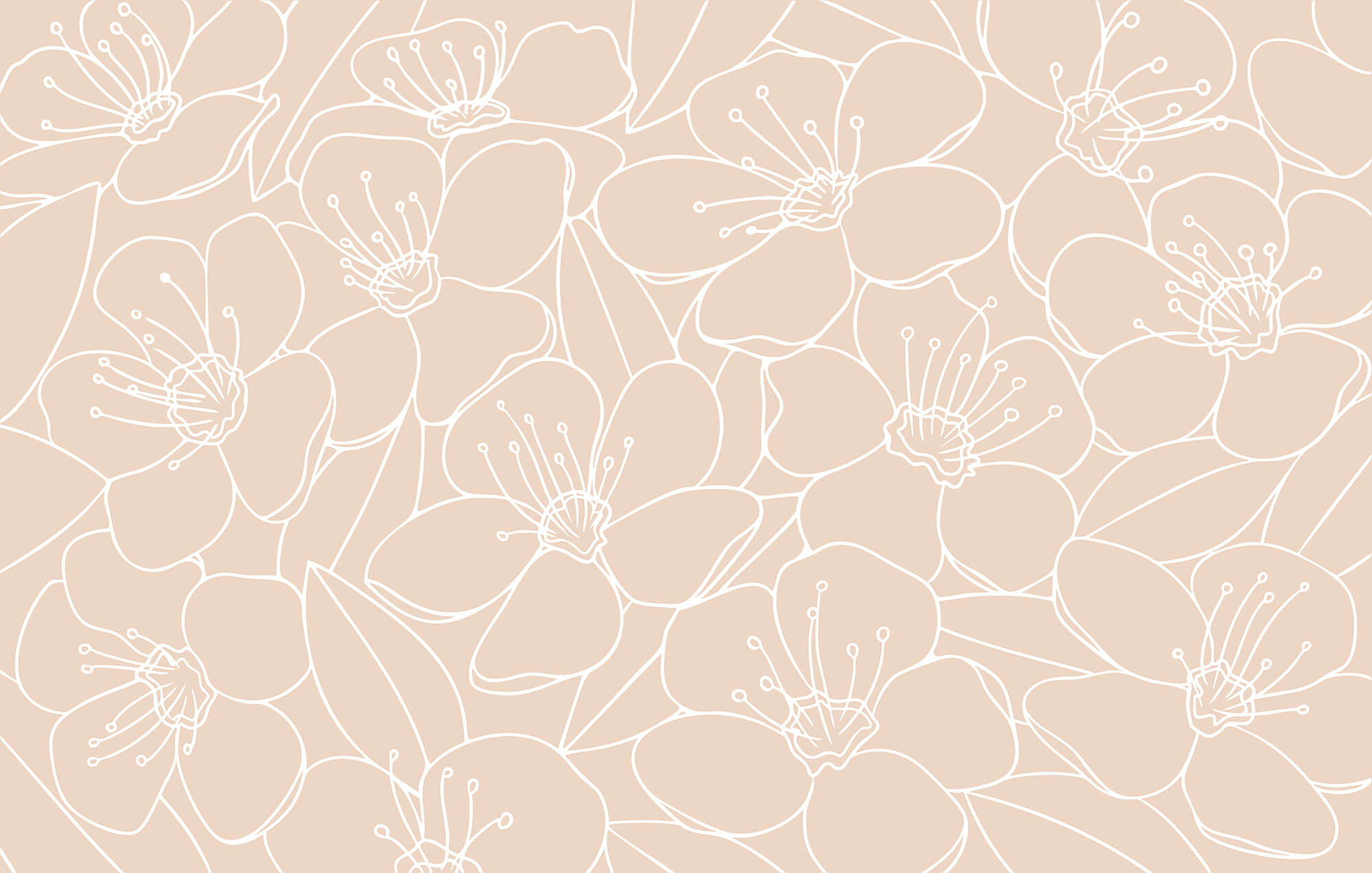 Pattern of flowers and leaves