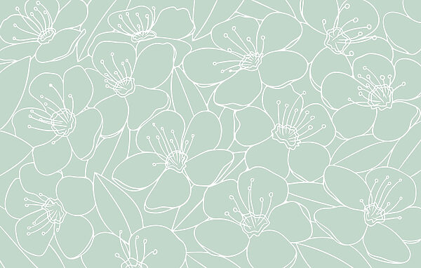 Pattern of flowers and leaves