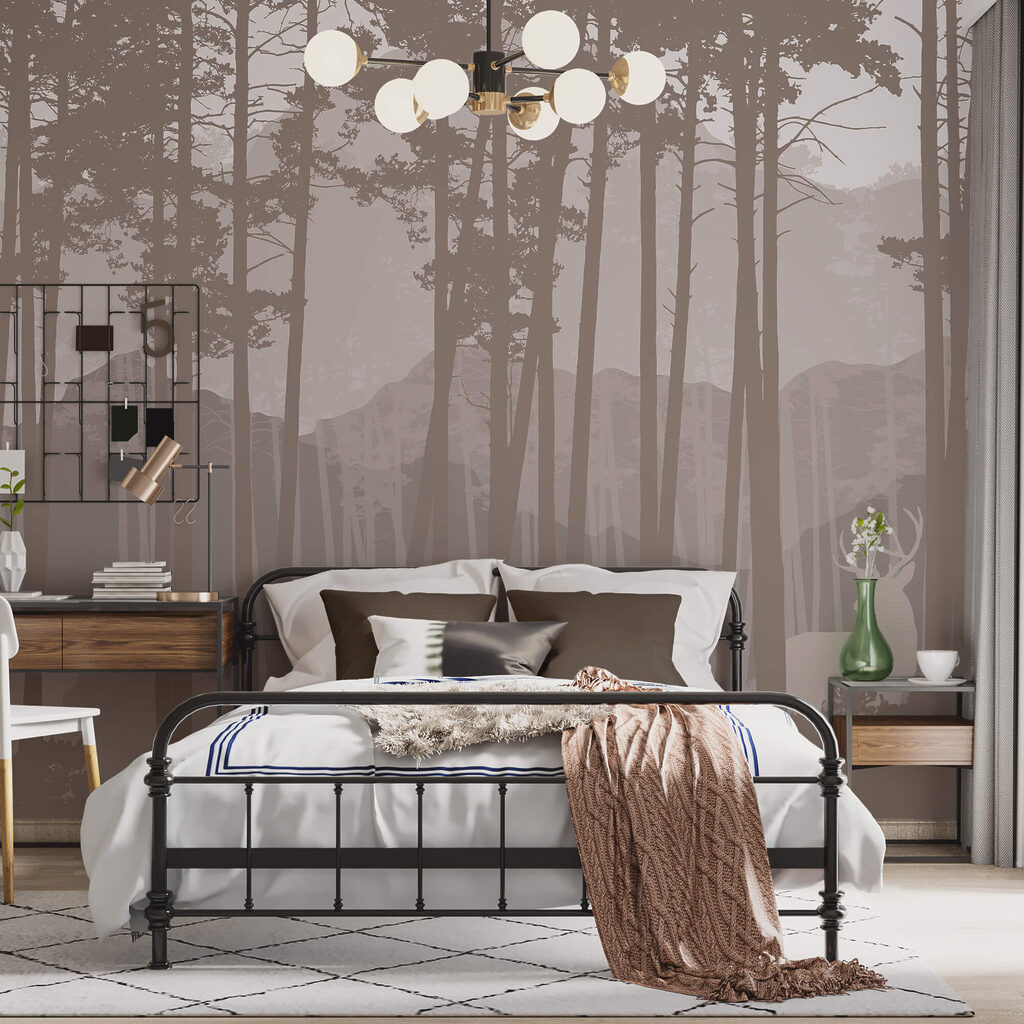 Groep herten in een bos