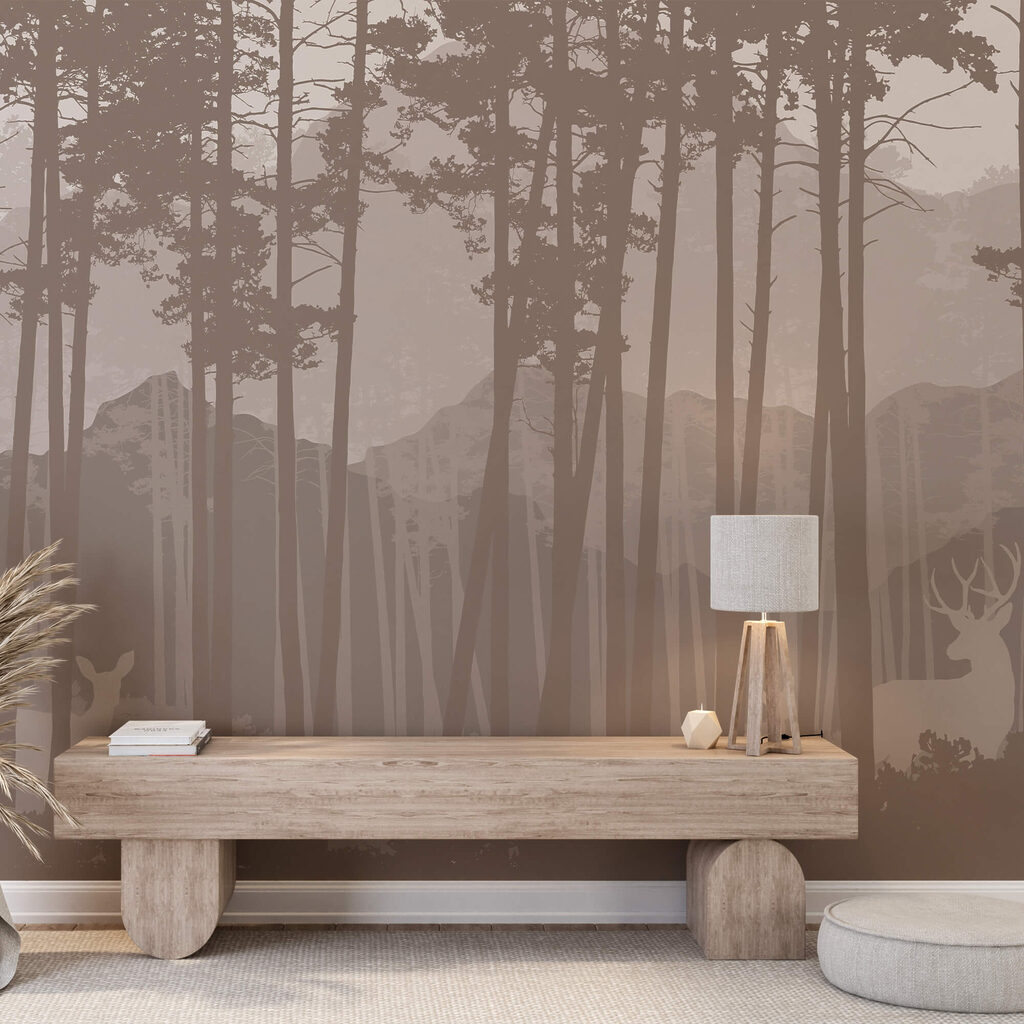 Groep herten in een bos