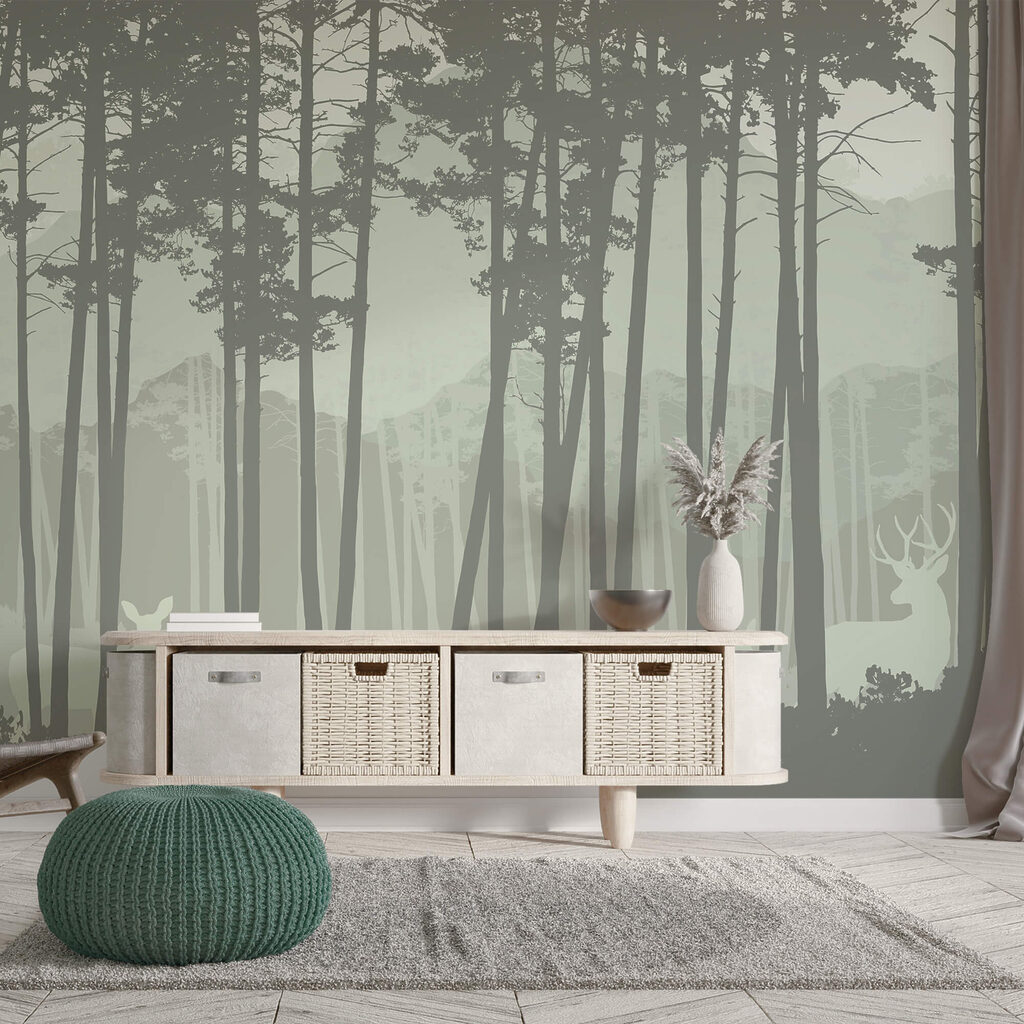 Groep bomen in een bos Groep bomen in een bos