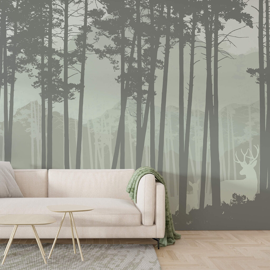 Groep bomen in een bos Groep bomen in een bos