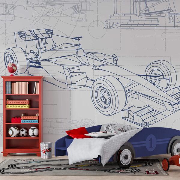 Blauwdruk van een raceauto Blauwdruk van een raceauto
