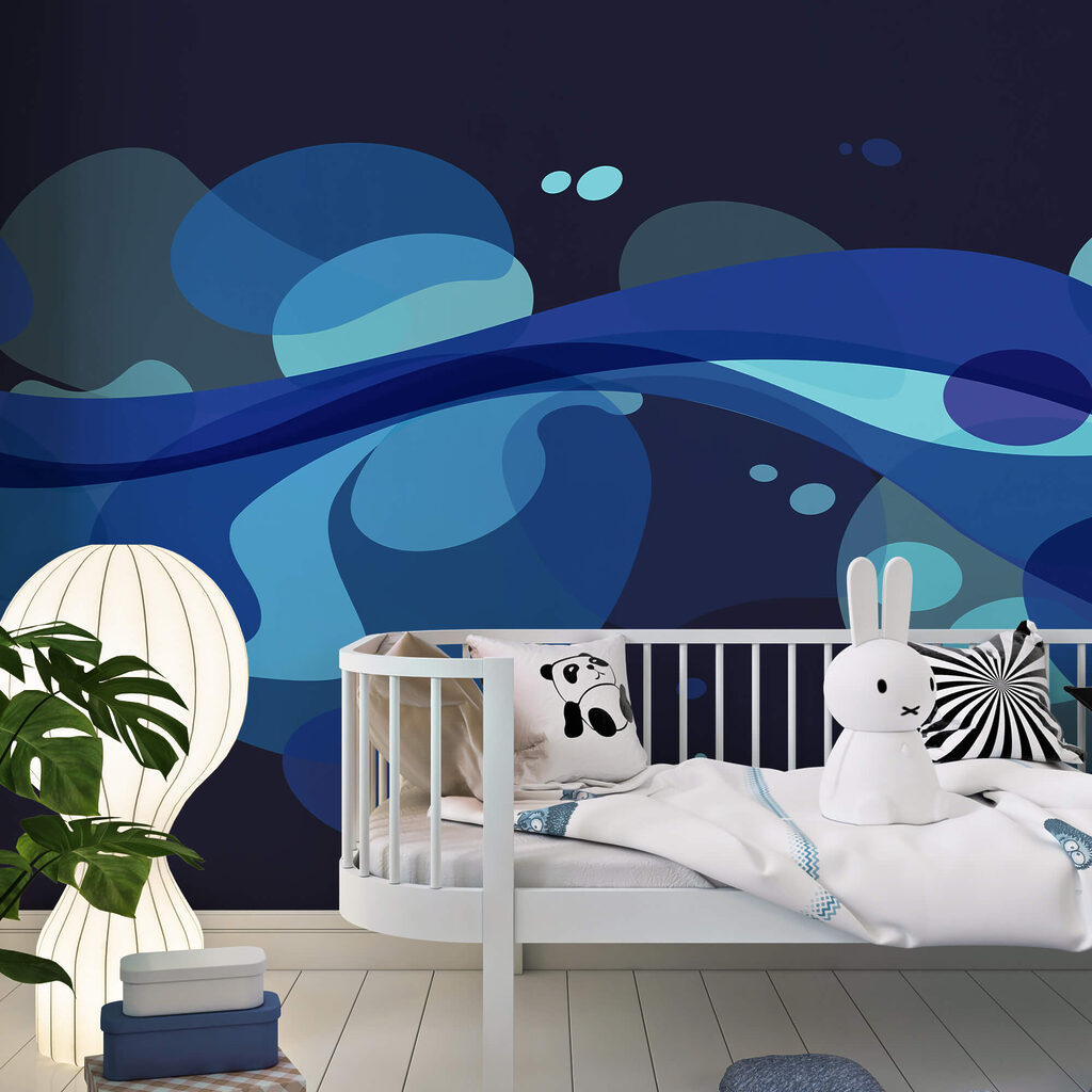 Blauw en wit zwierig ontwerp