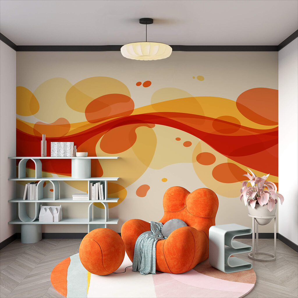 Rode en gele wervelingen