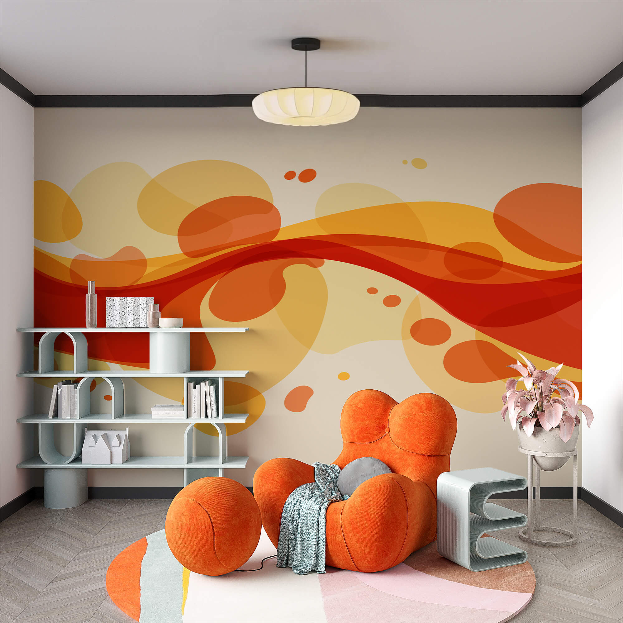 Rode en gele wervelingen