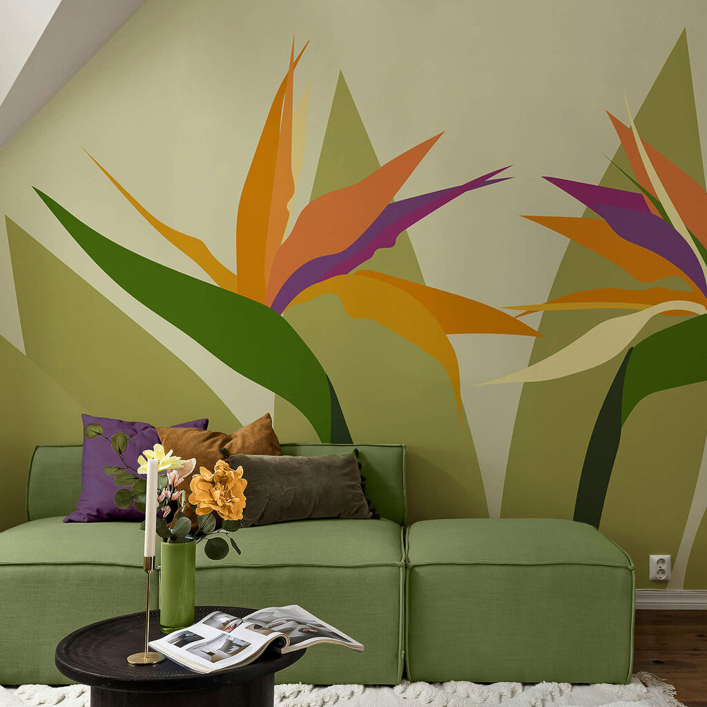 Kleurrijke bloemen op groene stelen Kleurrijke bloemen op groene stelen