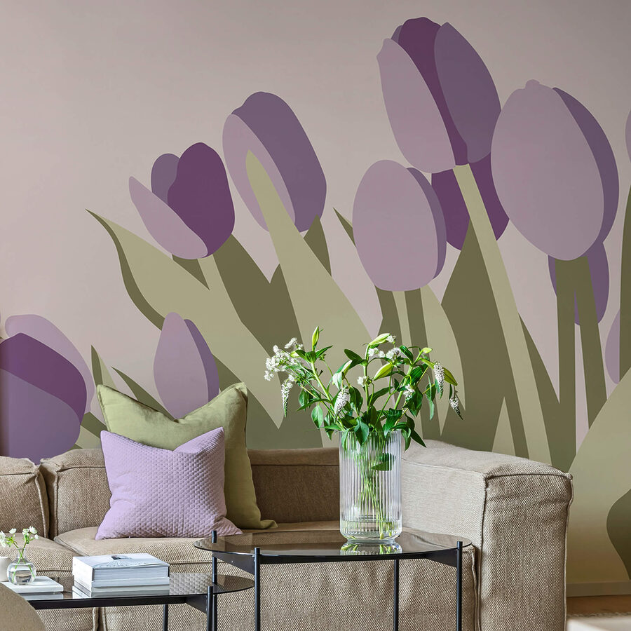 Bos paarse tulpen