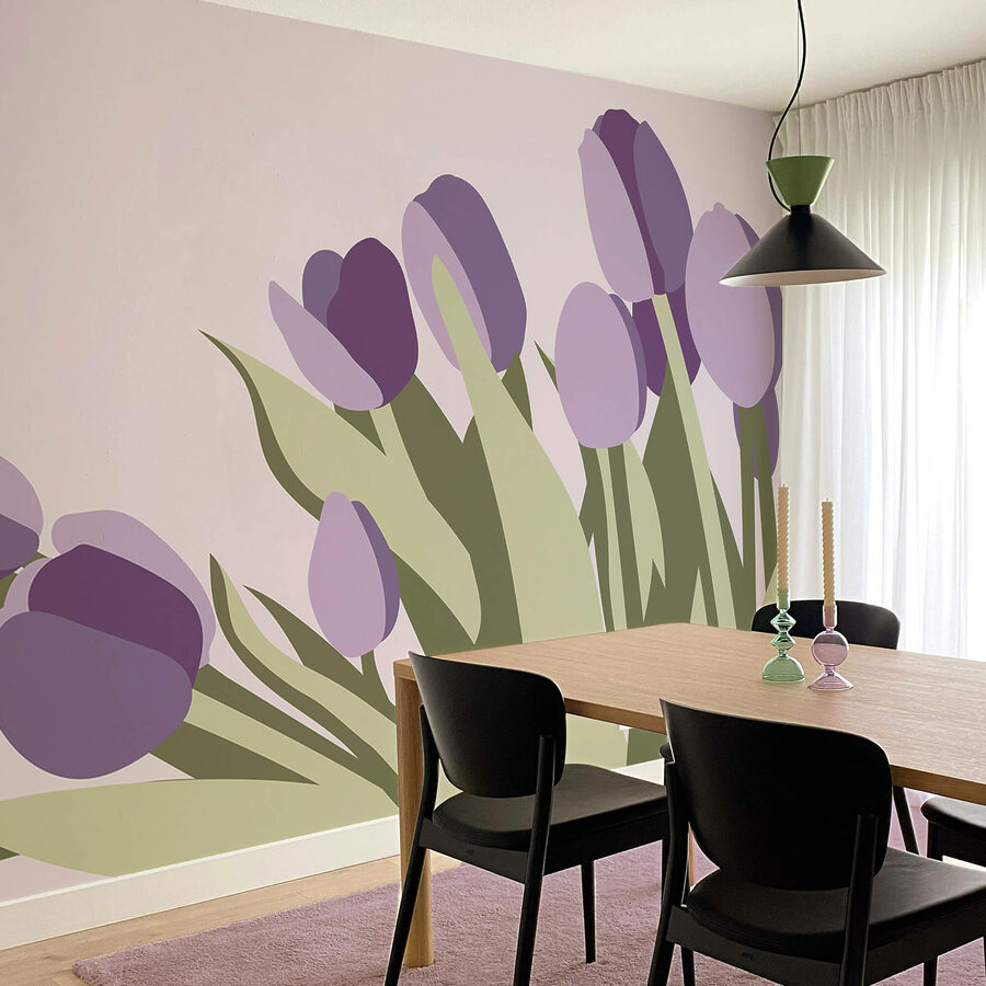 Bos paarse tulpen