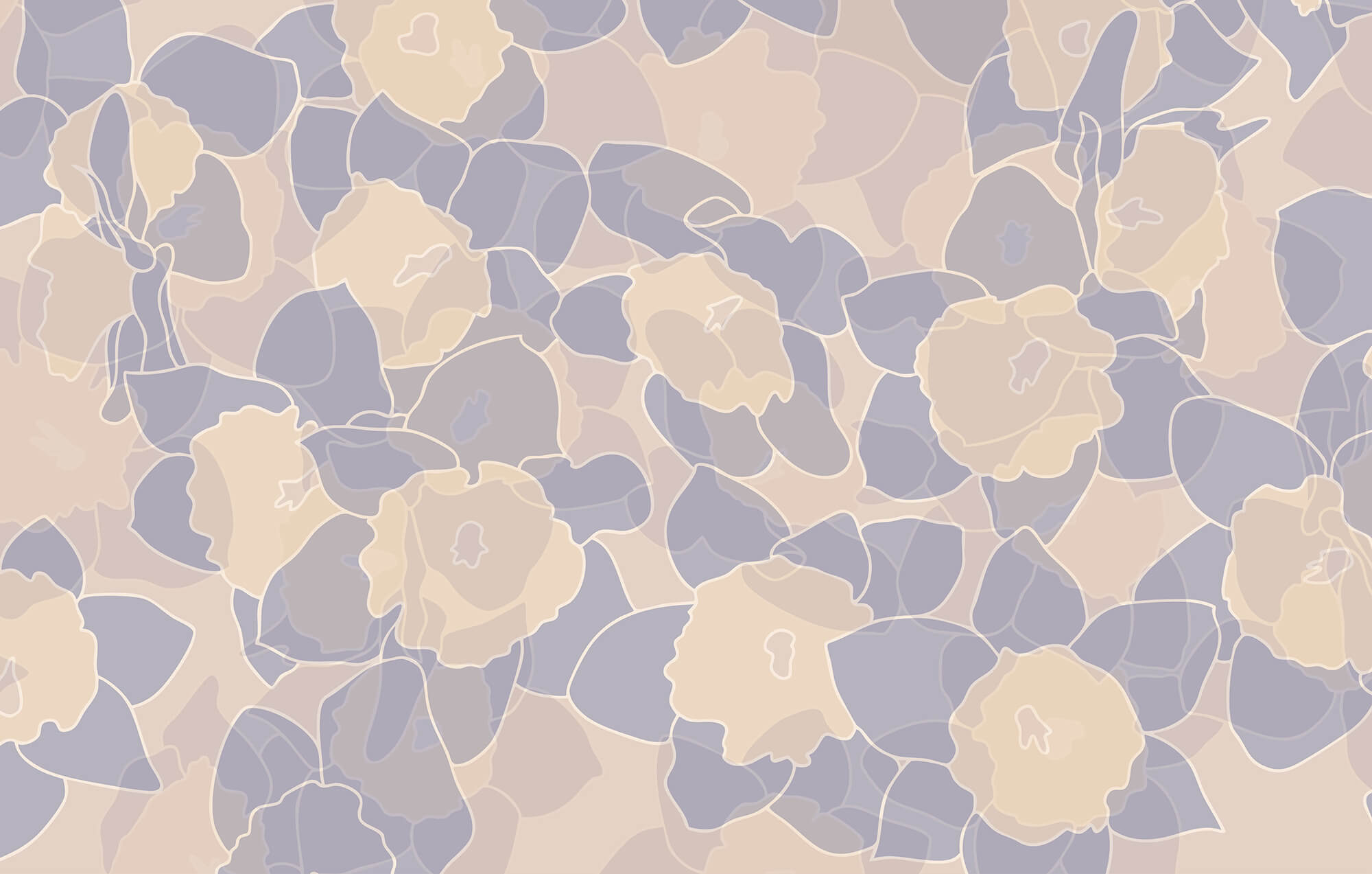 Pattern of flowers and leaves