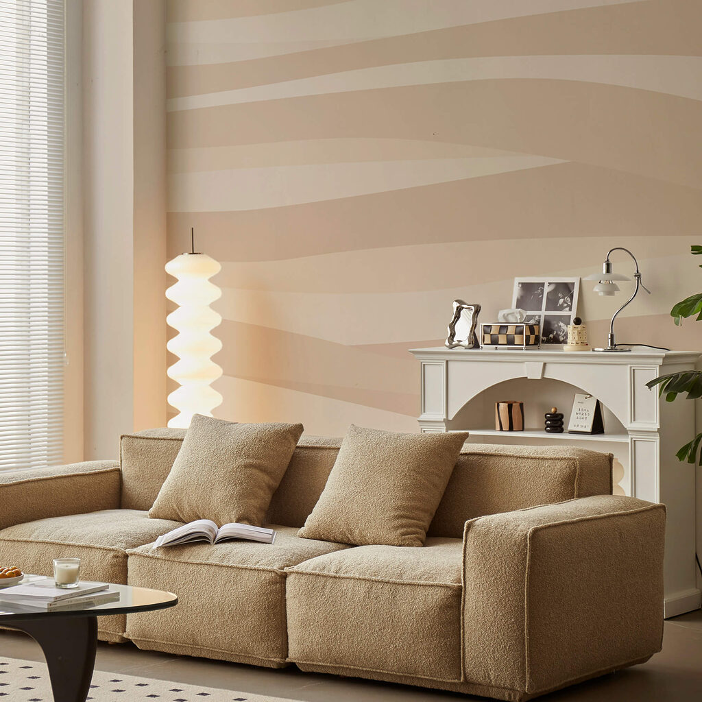 Bruin en wit golvend patroon