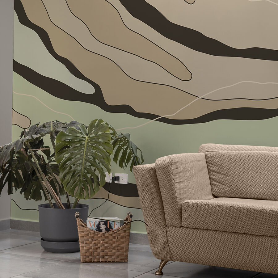 Abstracte lijnen in warme aardetinten