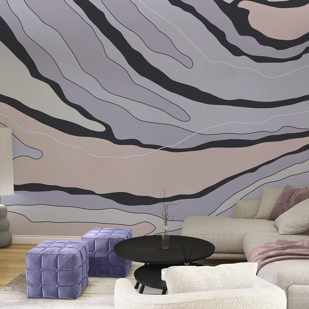 Abstracte lijnen in zachte kleuren