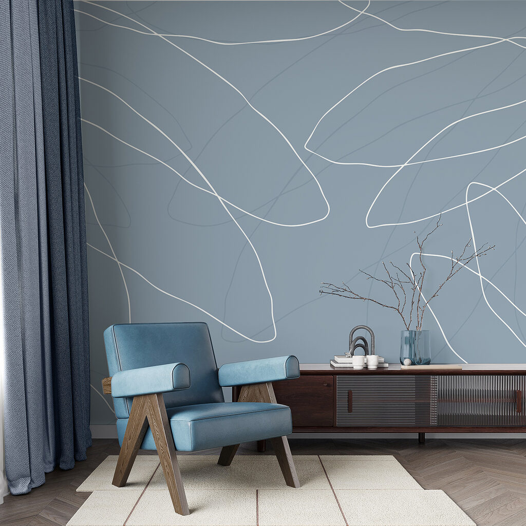 Blauwe achtergrond met witte lijnen Blauwe achtergrond met witte lijnen