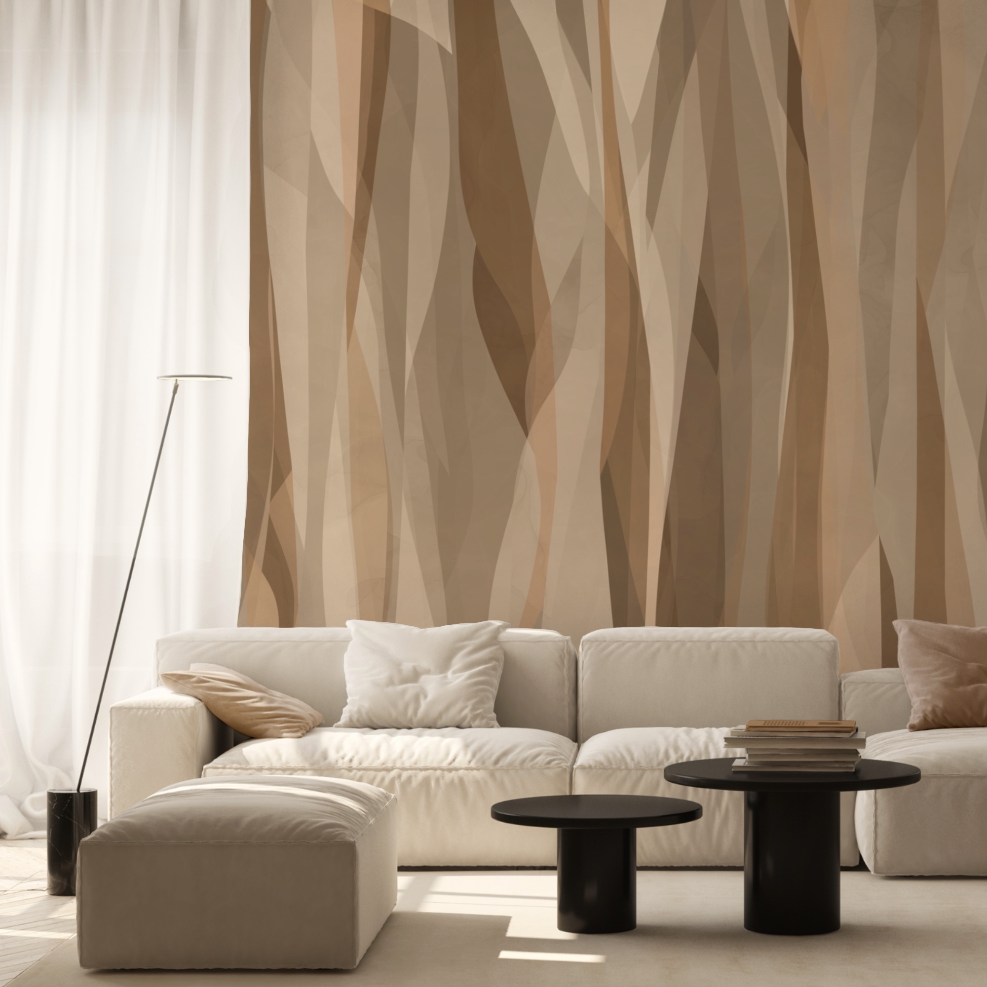 Natuurlijke tinten in dynamische vormen