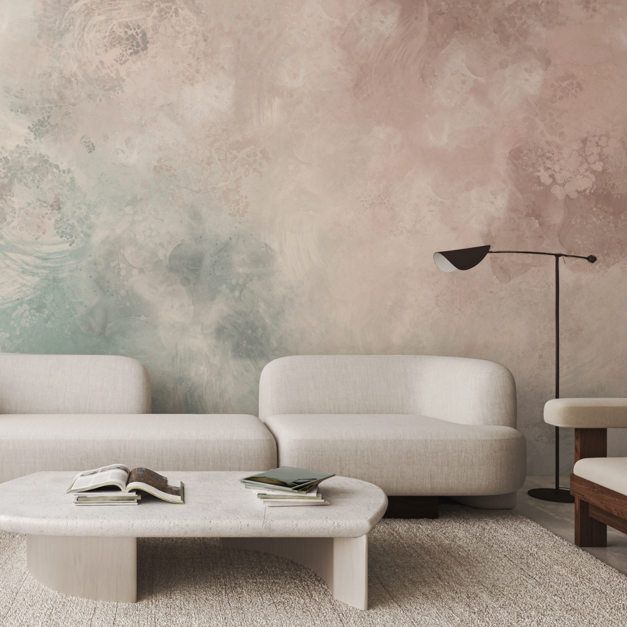 Zachte tinten mengen zich in een rustige harmonie Zachte tinten mengen zich in een rustige harmonie