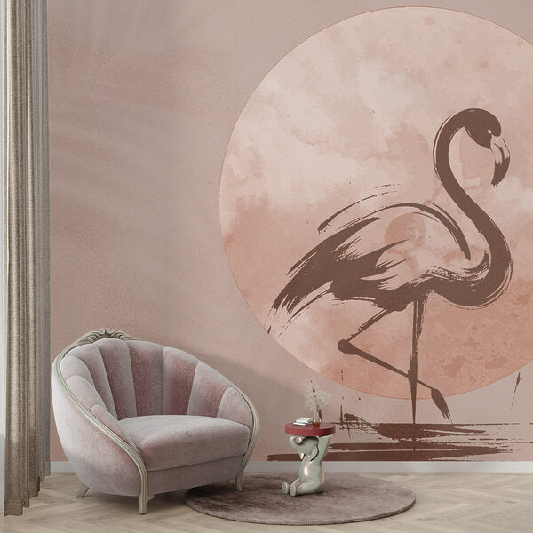 Flamingo tekening op papier Flamingo tekening op papier