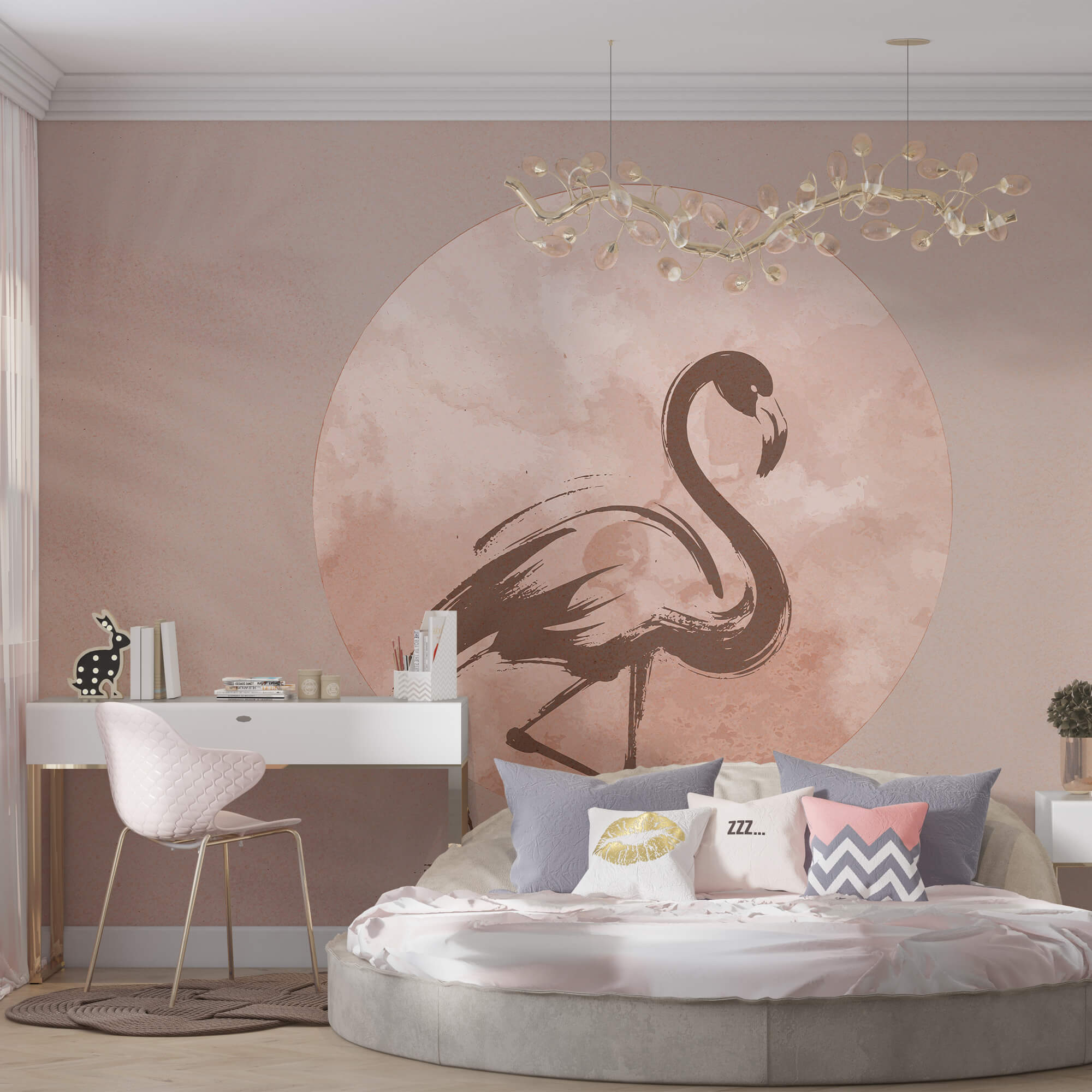 Flamingo tekening op papier Flamingo tekening op papier