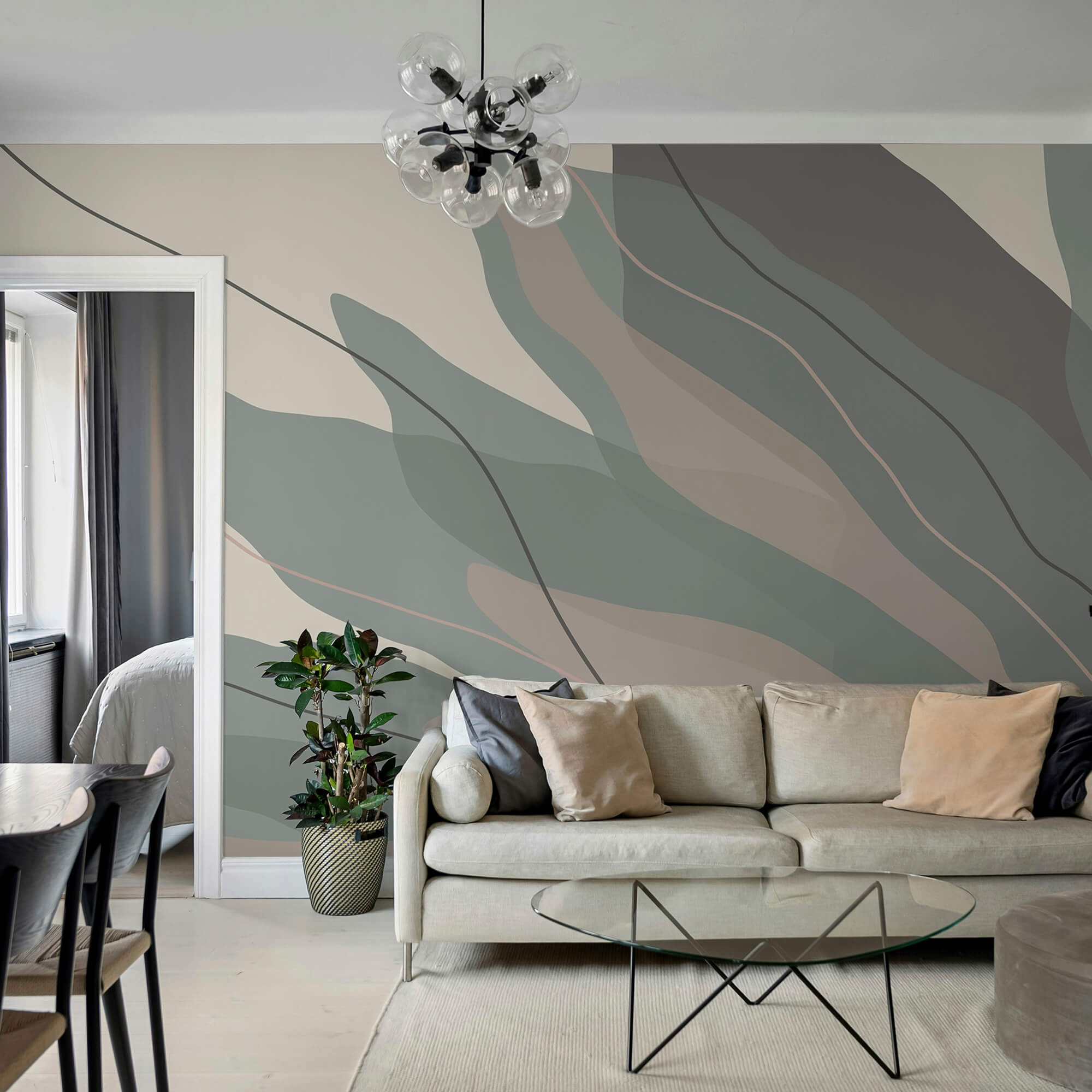 Vloeiende vormen in zachte tinten