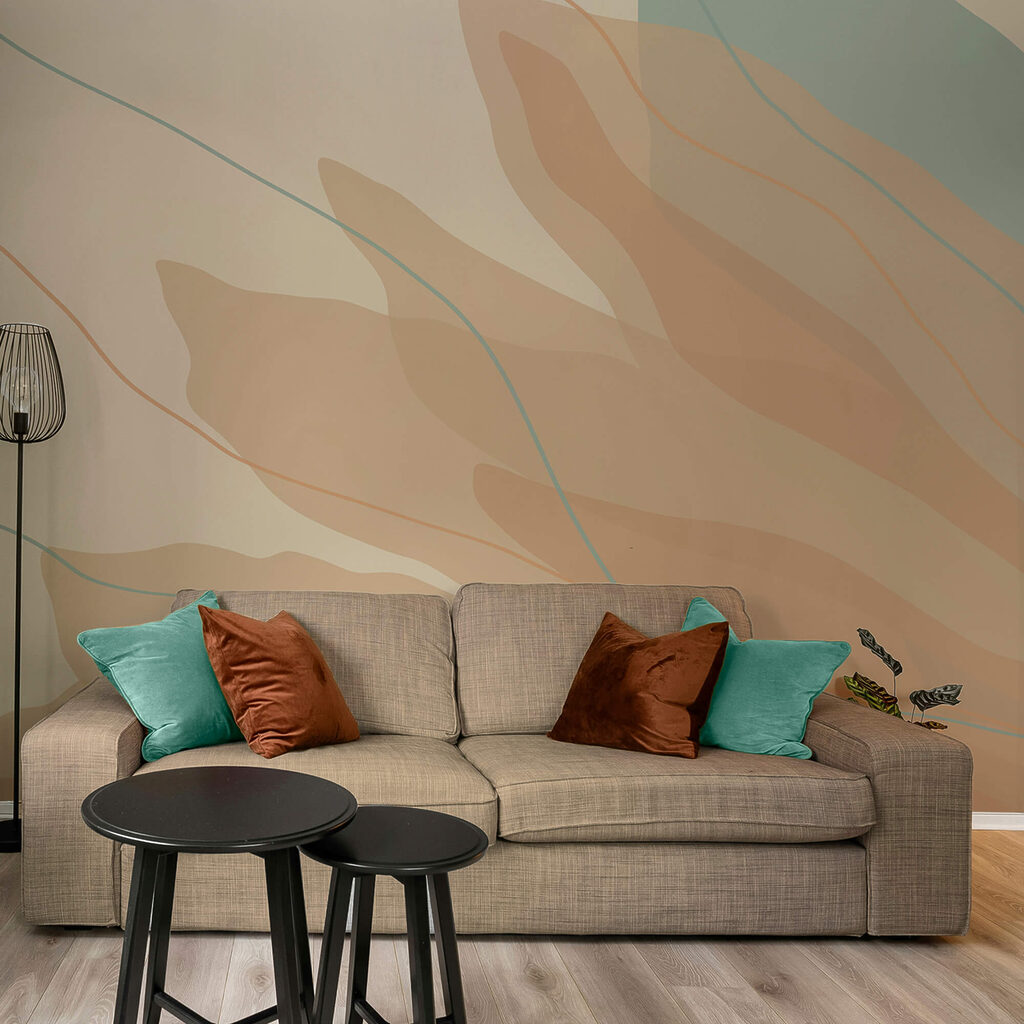 Vloeiende vormen in warme tinten