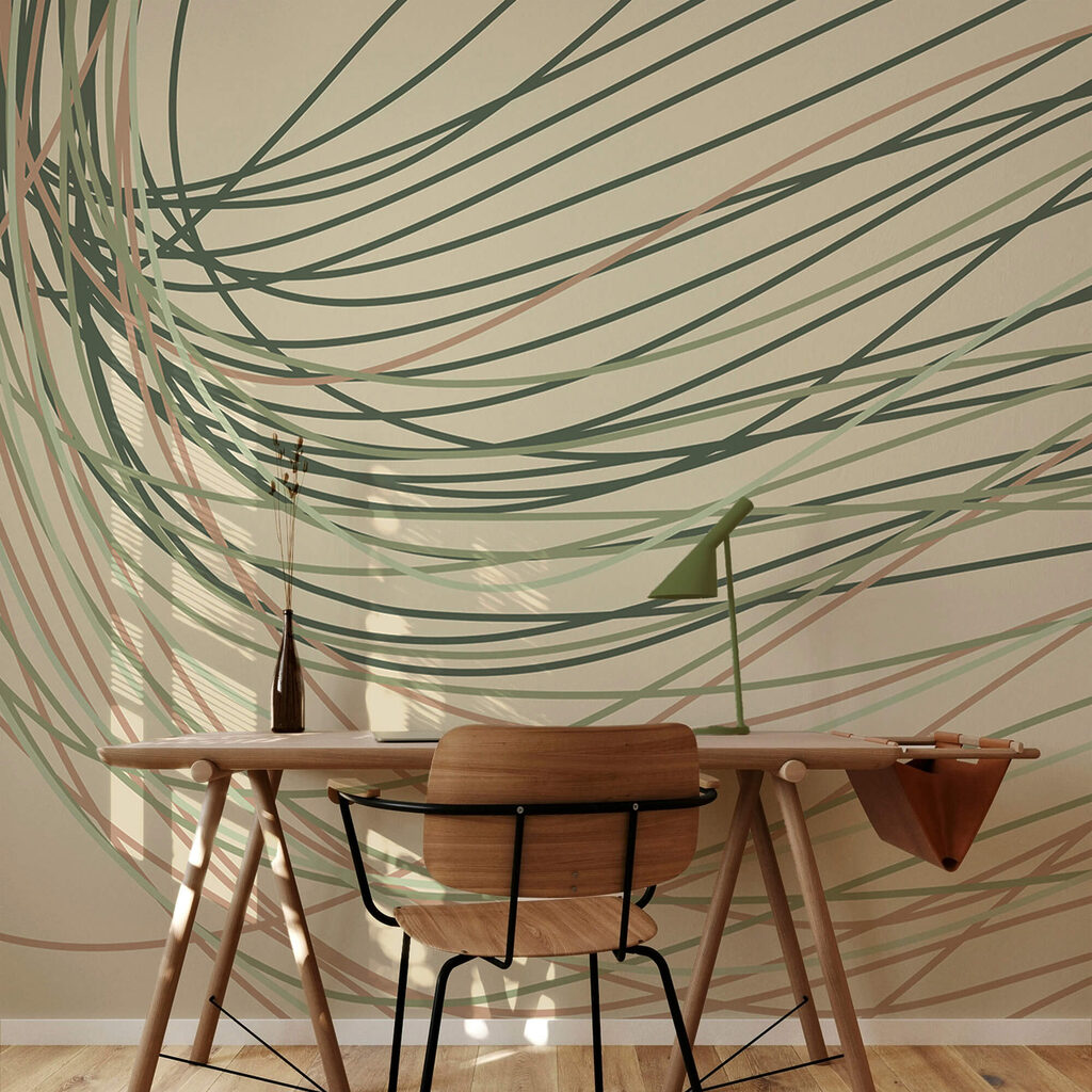 Vloeiende lijnen in zachte pasteltinten