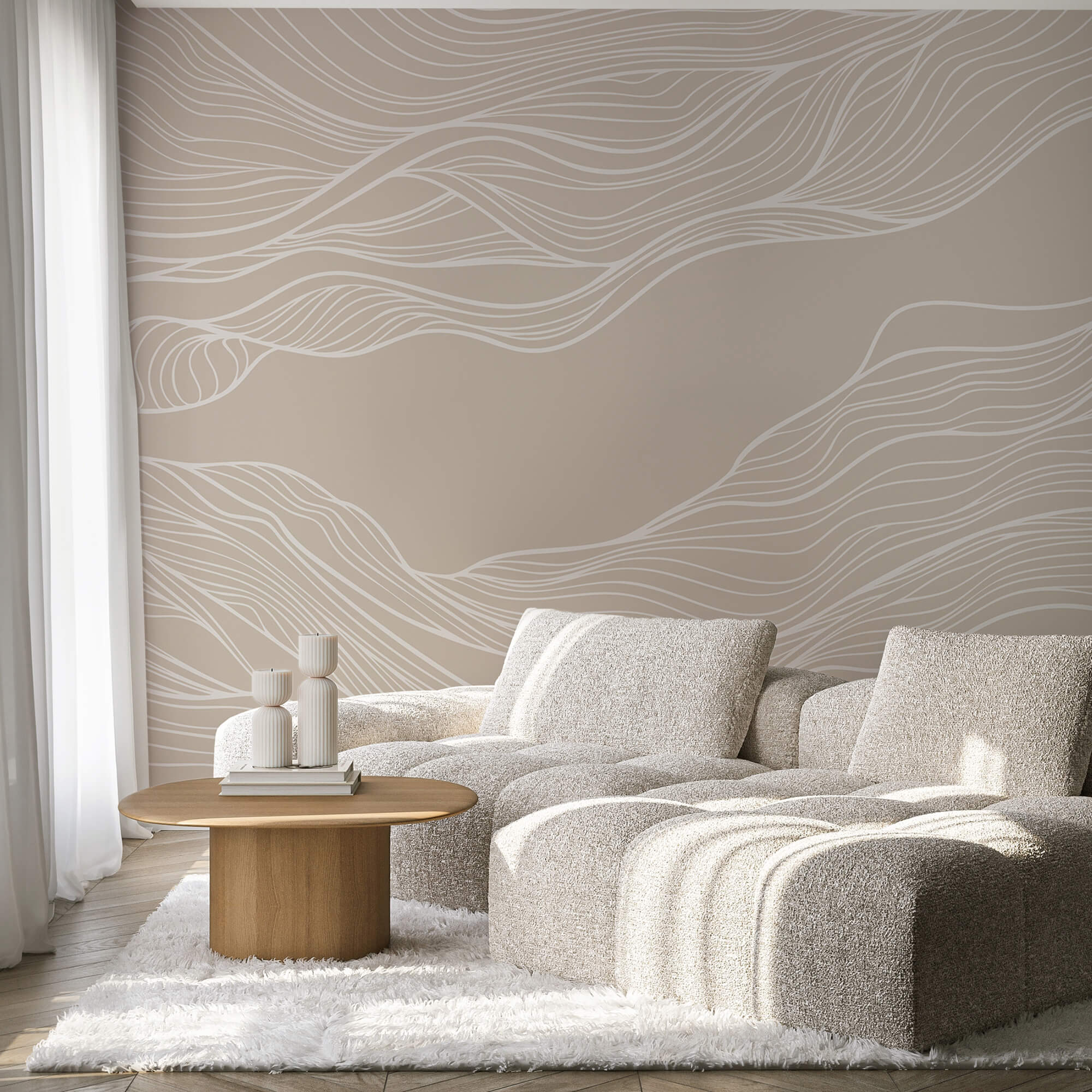 Witte lijnen op een bruine achtergrond