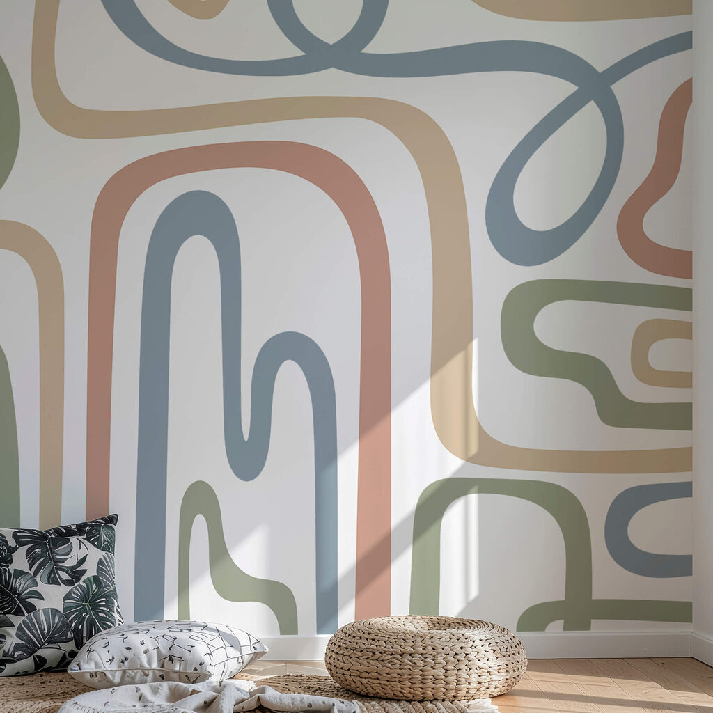 Kleurrijke lijnen op een witte achtergrond