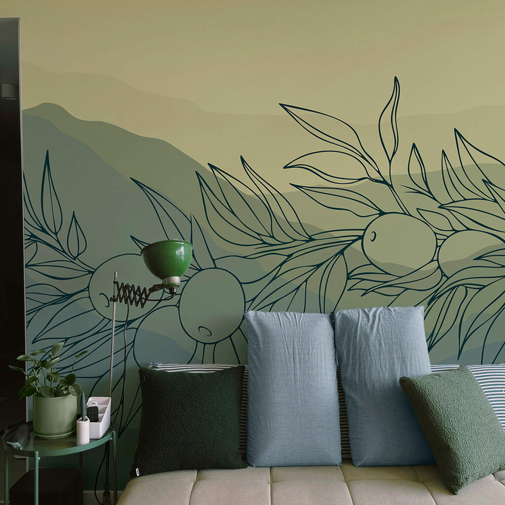 Tekening van een tak met vruchten Tekening van een tak met vruchten