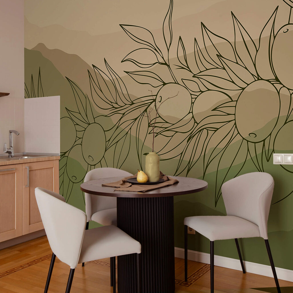 Tekening van fruit aan een tak