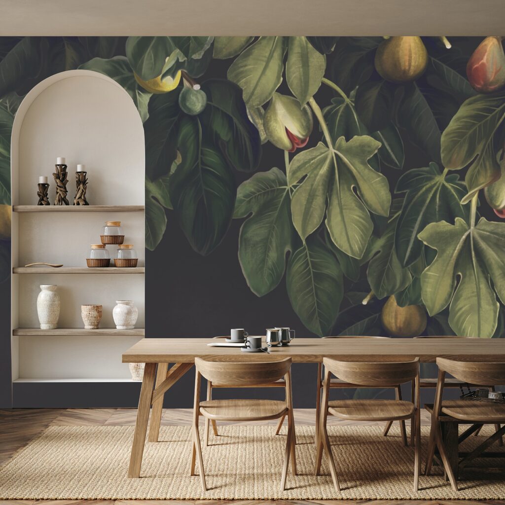 Weelderig blad met levendige vruchten Weelderig blad met levendige vruchten