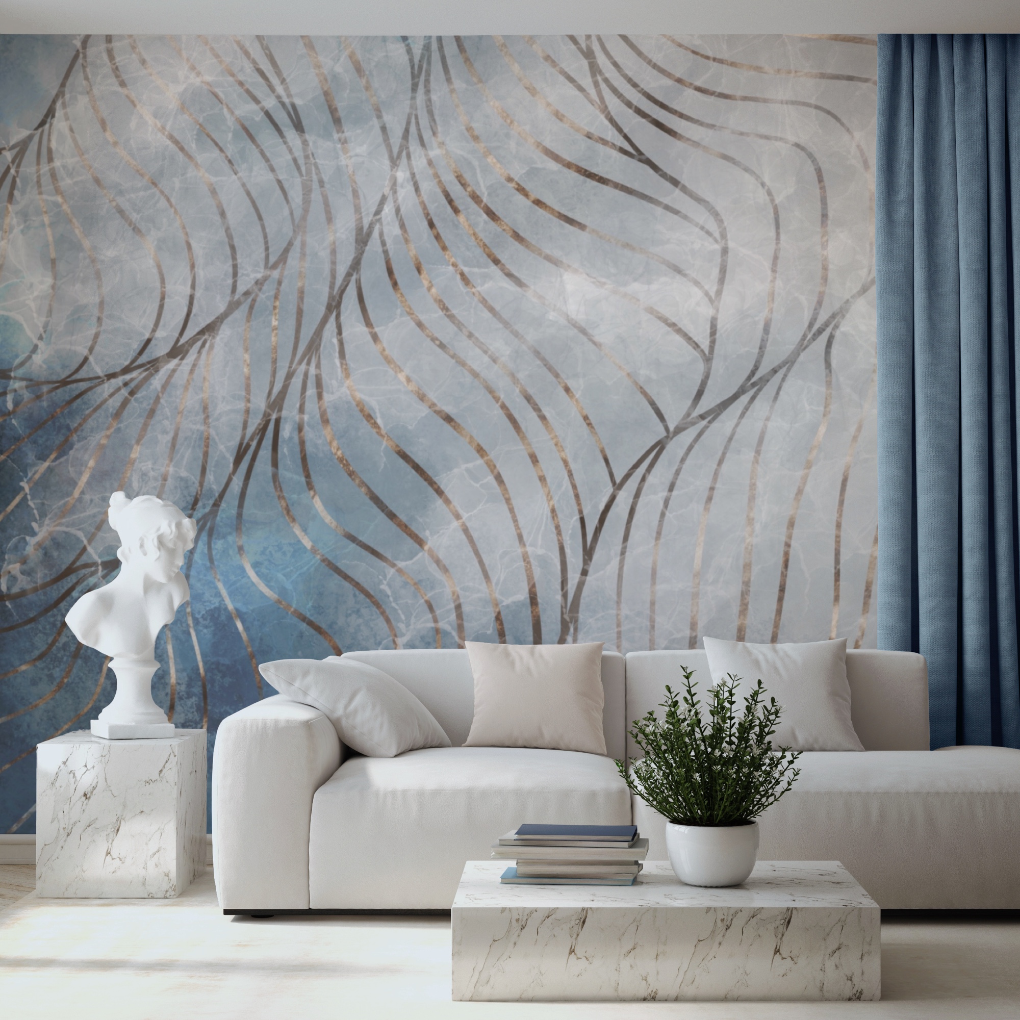 Elegante rondingen in koele kleuren