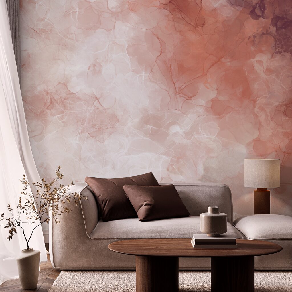 Zachte tinten vermengen zich in zachte golven