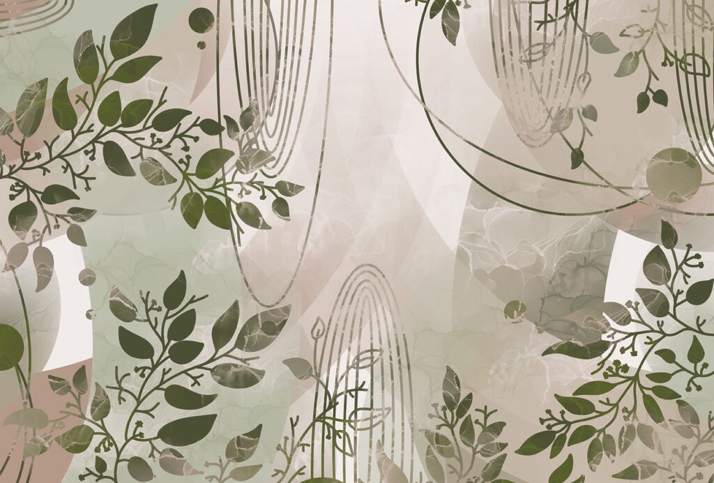 Op de natuur geïnspireerd abstract ontwerp in groentinten Op de natuur geïnspireerd abstract ontwerp in groentinten