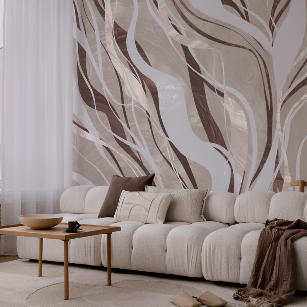 Bruine en witte swirls