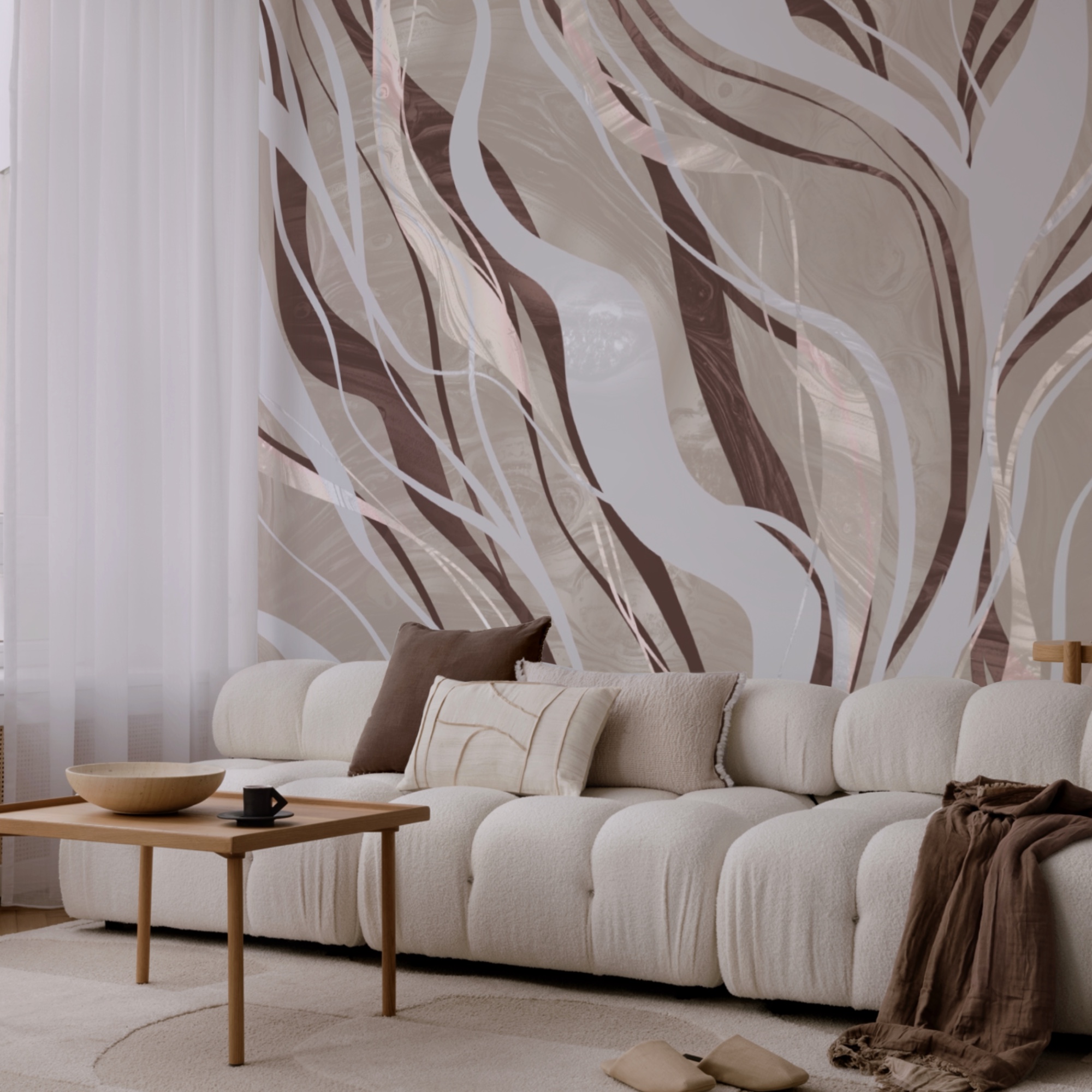 Bruine en witte swirls