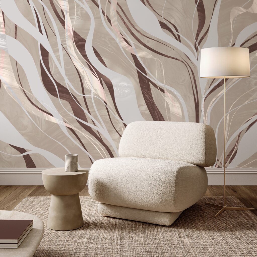 Bruine en witte swirls