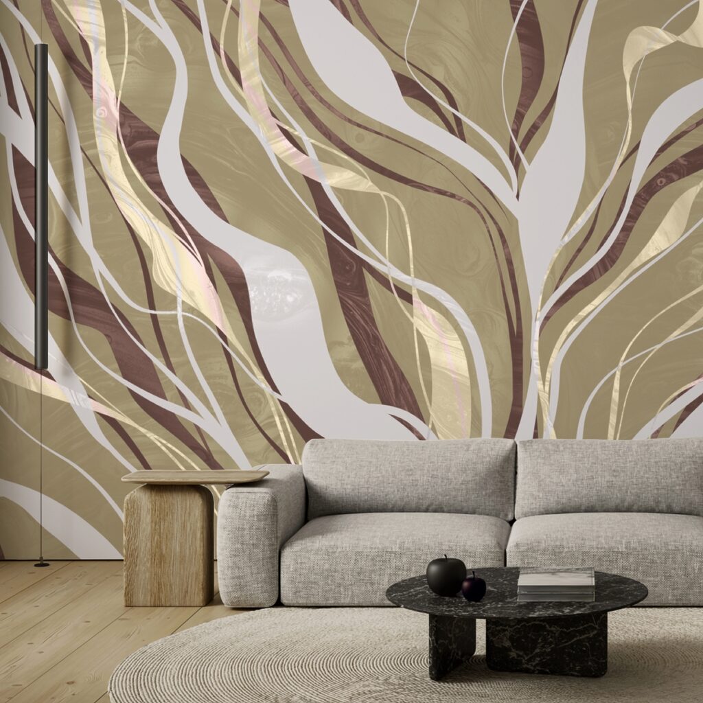 Bruine en witte swirls